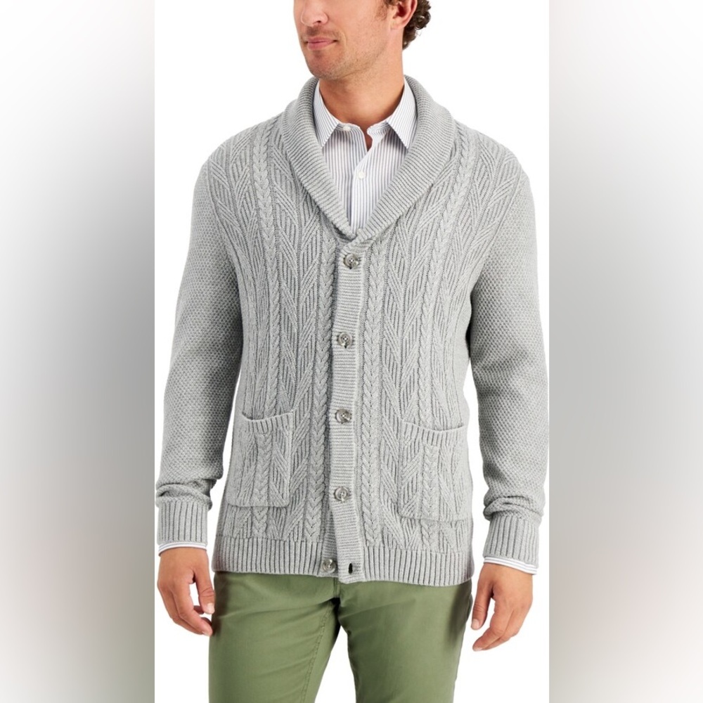 NWT Club Room
Men's Chunky Shawl Collar Cardigan Sweater